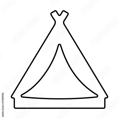 tent icon isolated on white background, vector illustration.