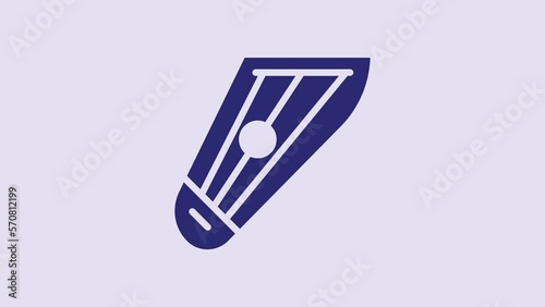 Blue Musical instrument kankles icon isolated on purple background. 4K Video motion graphic animation photo