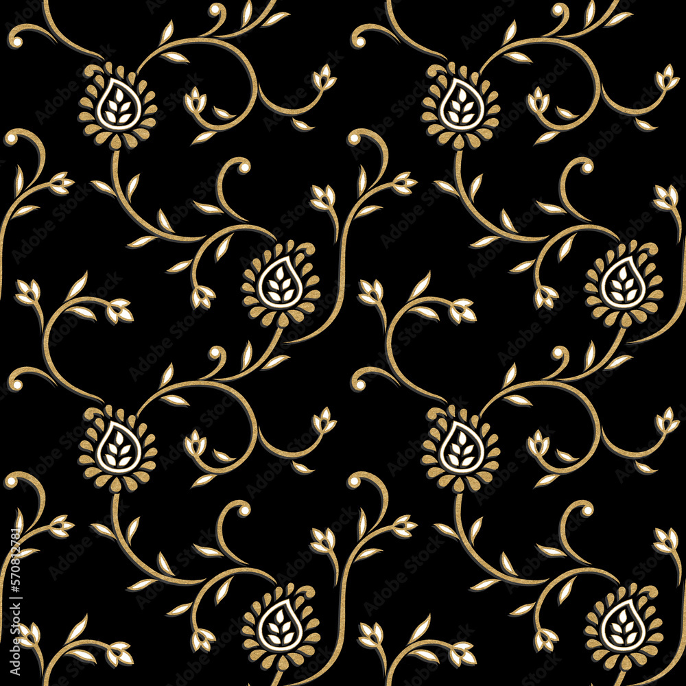 seamless Geometrical Golden Foil Design with background
