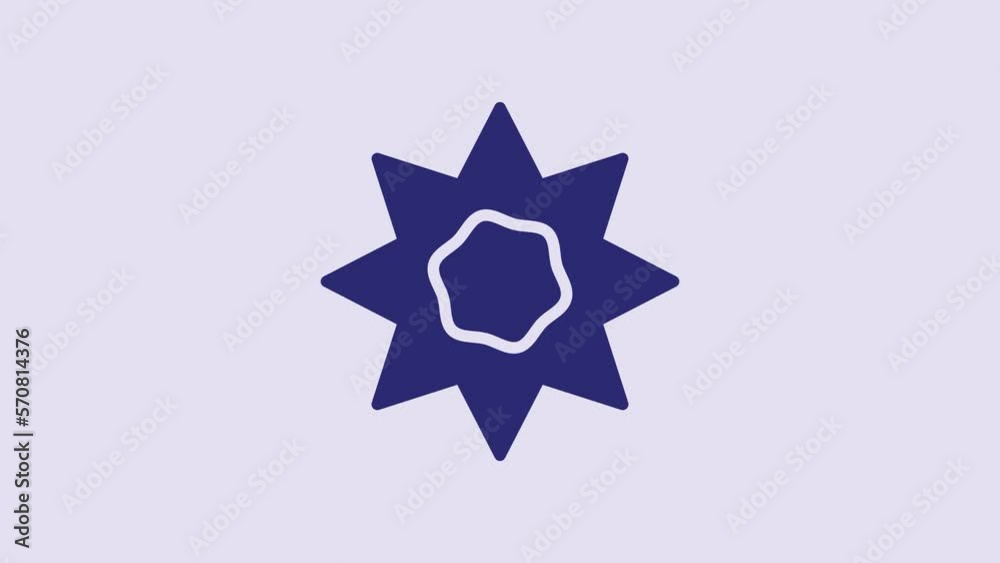 Blue Sun icon isolated on purple background. Summer symbol. Good sunny day. 4K Video motion graphic animation Blue Sun icon isolated on purple background. Summer symbol. Good sunny day. 4K Video motion graphic animation