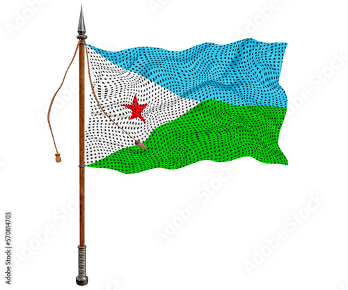 National flag of Djibouti. Background  with flag  of of Djibouti. photo