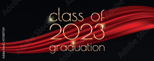 Class of 2023 graduation text design for cards, invitations or banner