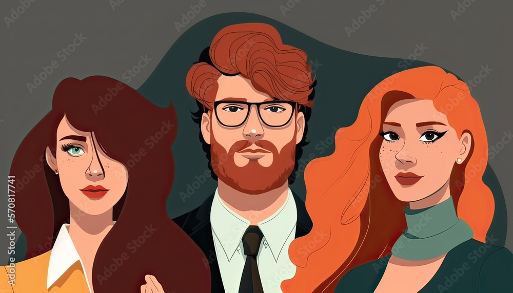 Concept of monkey branching, a man in a relationship with 2 women. Illustration AI Concept of monkey branching, a man in a relationship with 2 women. Illustration AI