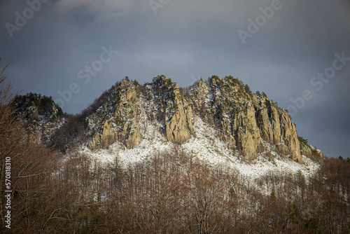 Bulgaria , Rhodope mountains the blue rocks close to Belintash,  Winter view