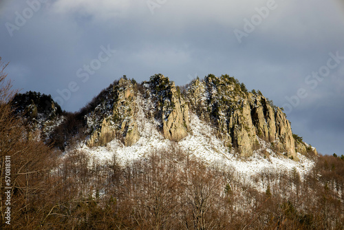 Bulgaria , Rhodope mountains the blue rocks close to Belintash,  Winter view