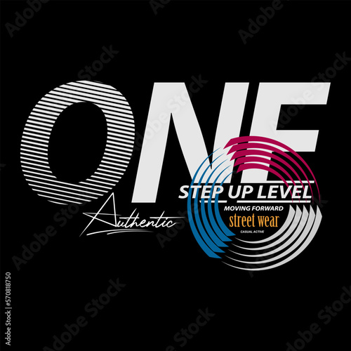 one step up level slogan text vector design