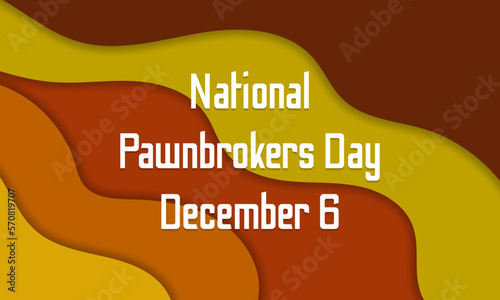 National Pawnbrokers Day. Geometric wave design suitable for greeting card poster and banner