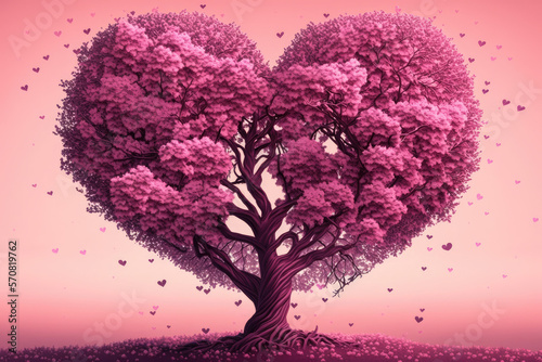 A tree of valentine with 2 lovers, created using generative AI © Kien