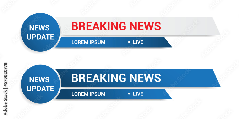 Set of Lower third template for TV banners, bars for live news and sport channels, streaming and broadcasting. Collection of lower third for video editing isolated on white background. Vector Set of Lower third template for TV banners, bars for live news and sport channels, streaming and broadcasting. Collection of lower third for video editing isolated on white background. Vector