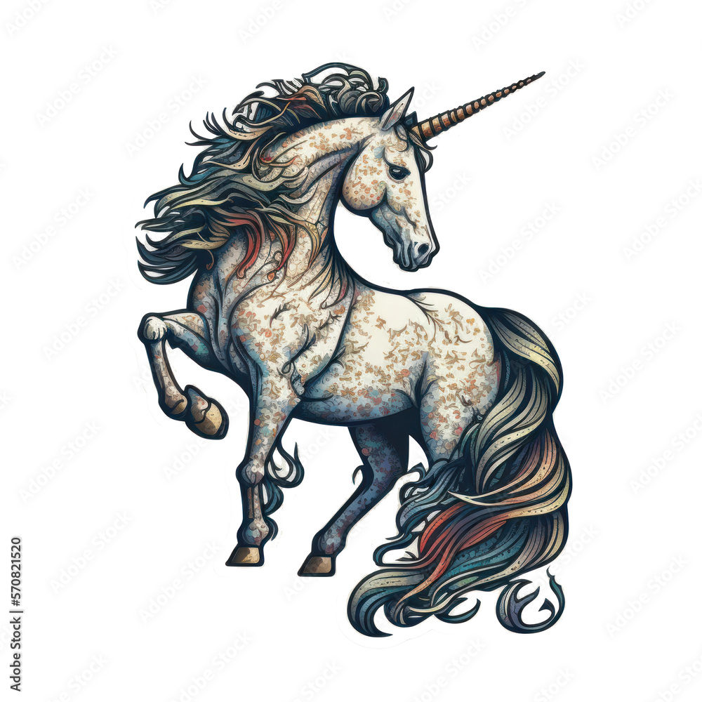 Fototapeta premium Unicorn Generated AI