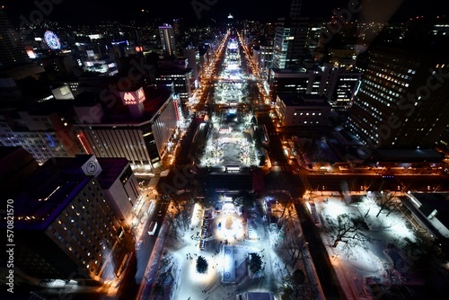 札幌の夜景と雪まつり
