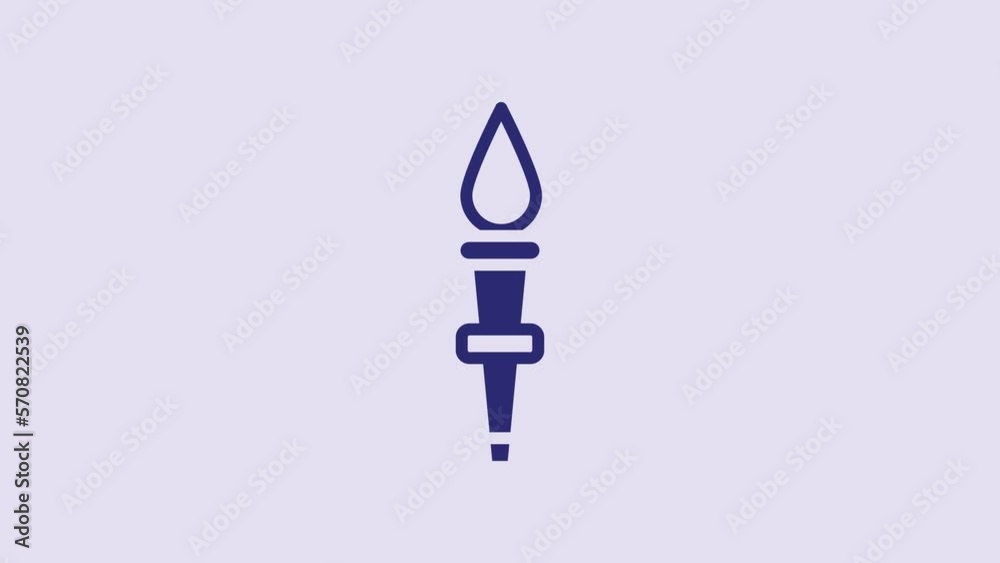Blue Torch flame icon isolated on purple background. Symbol fire hot, flame power, flaming and heat. 4K Video motion graphic animation Blue Torch flame icon isolated on purple background. Symbol fire hot, flame power, flaming and heat. 4K Video motion graphic animation