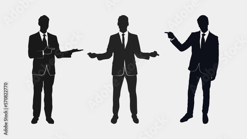 Vector businessman silhouette set of 3