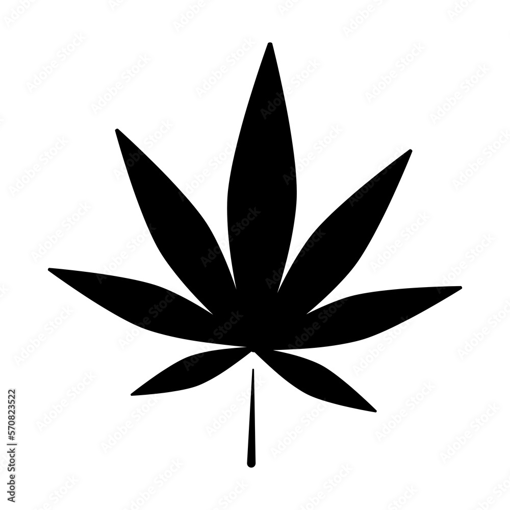 Cannabis leaf icon on transparent background. Cannabis leaf icon on transparent background.