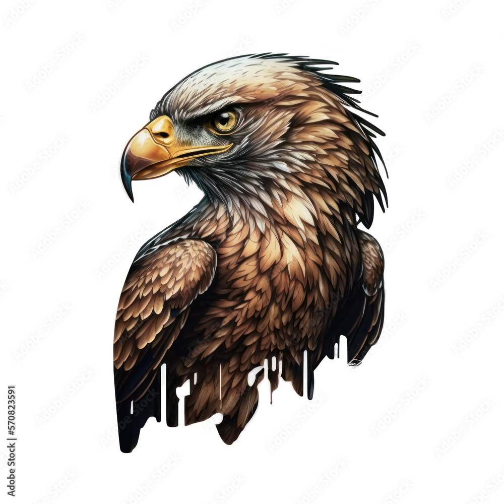 Eagle Sticker Ready to print. Generated AI illustration. Eagle Sticker Ready to print. Generated AI illustration.