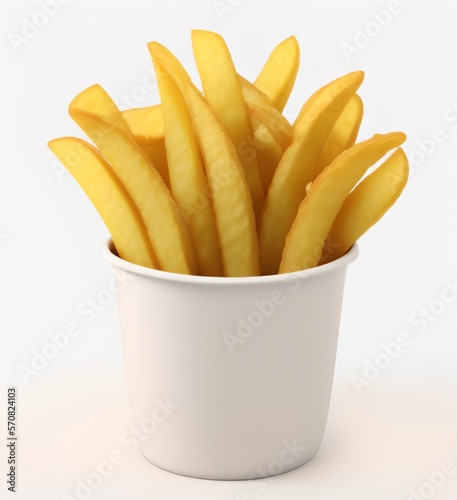 French Fries on isolated white background, Generative  AI