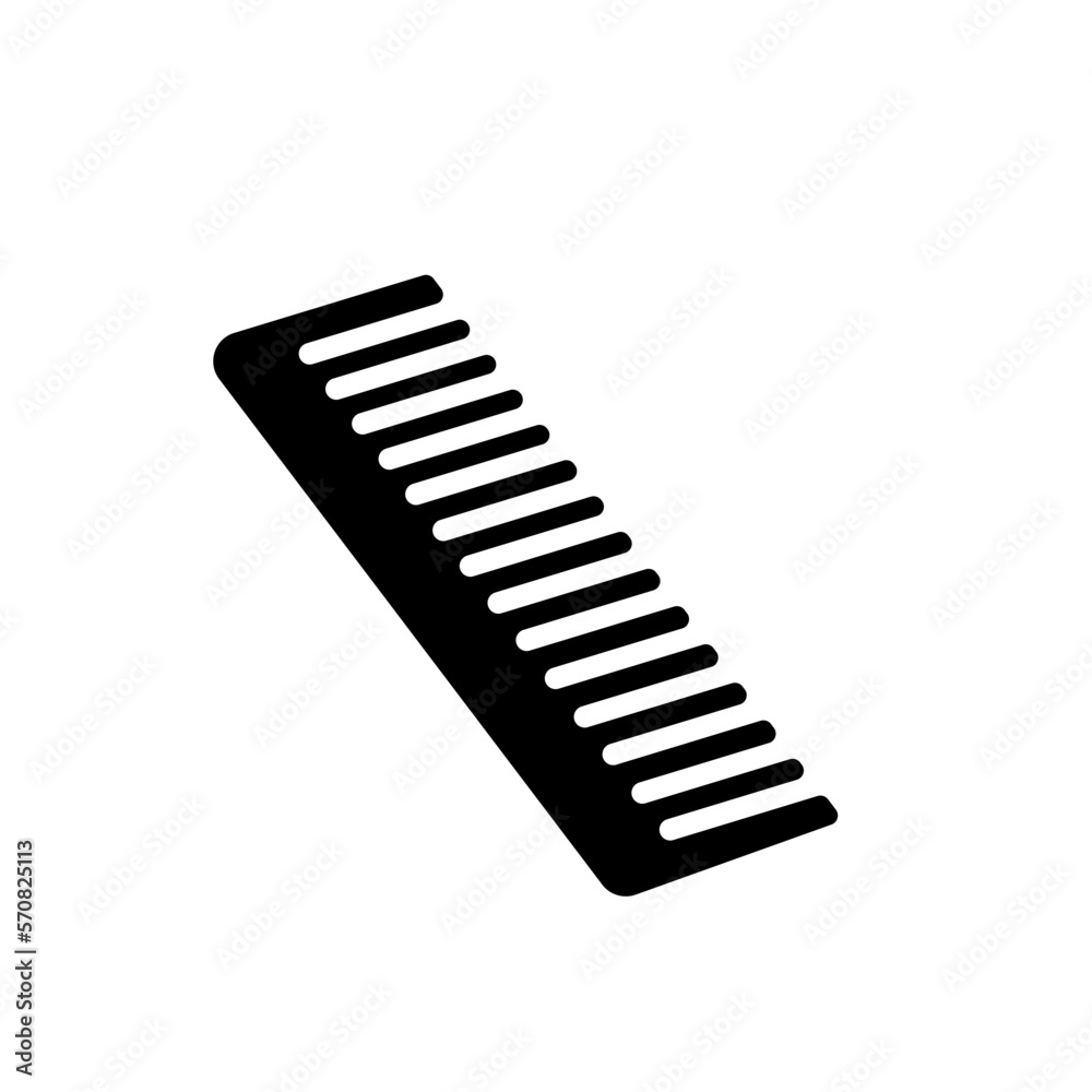 Black hairbrush isolated on white background. Logo for barbershop. Black hairbrush isolated on white background. Logo for barbershop.