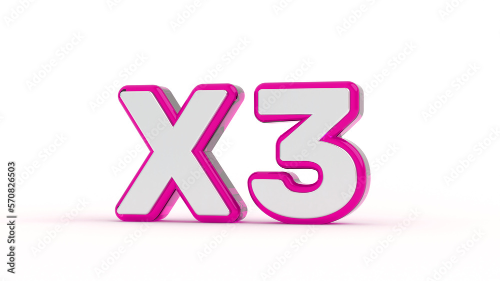 x3 3d rendering on white background x3 3d rendering on white background
