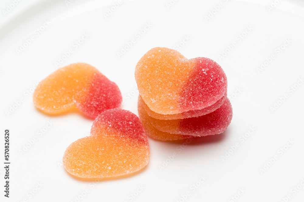 Gominolas con forma de corazón de melocotón Gominolas con forma de corazón de melocotón