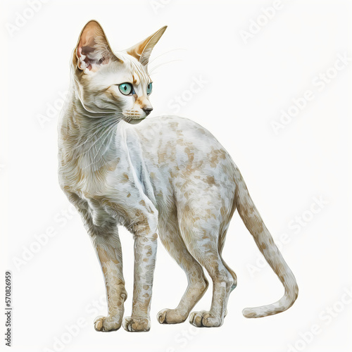 “Generative AI” Colorpoint Shorthair Cat digital illustration.