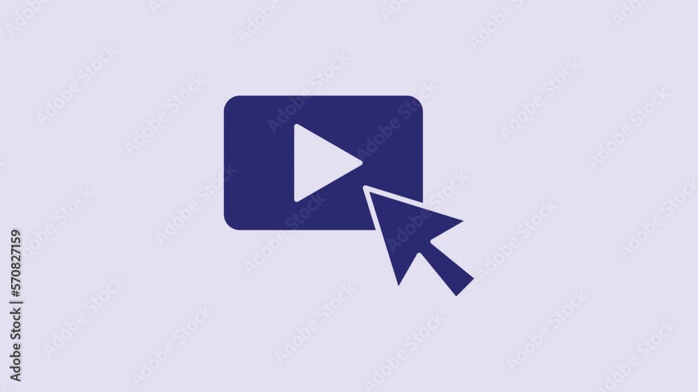 Blue Advertising icon isolated on purple background. Concept of marketing and promotion process. Responsive ads. Social media advertising. 4K Video motion graphic animation