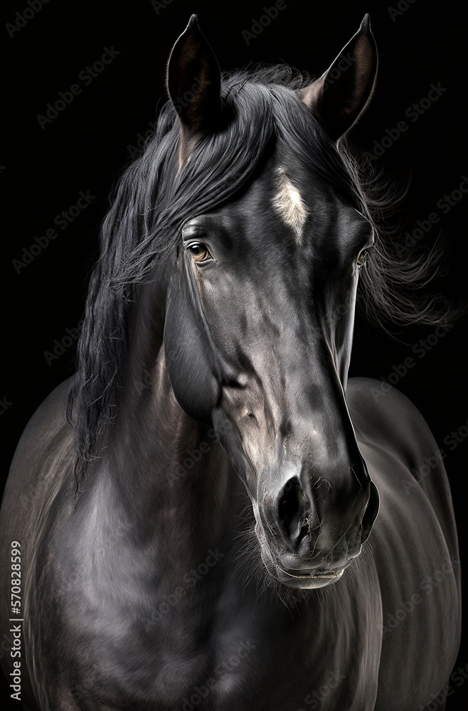 Generative AI background illustration of Portrait of beautiful Horse Generative AI background illustration of Portrait of beautiful Horse
