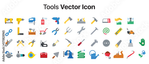 set of Tools vector icon illustration color vector eps 8