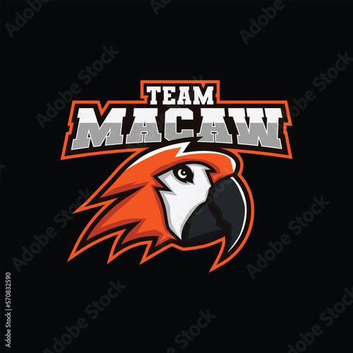 team macaw mascot esports logo 