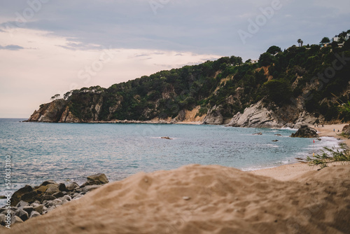 Landscape image of a Mediterranean beach. Vacation concept