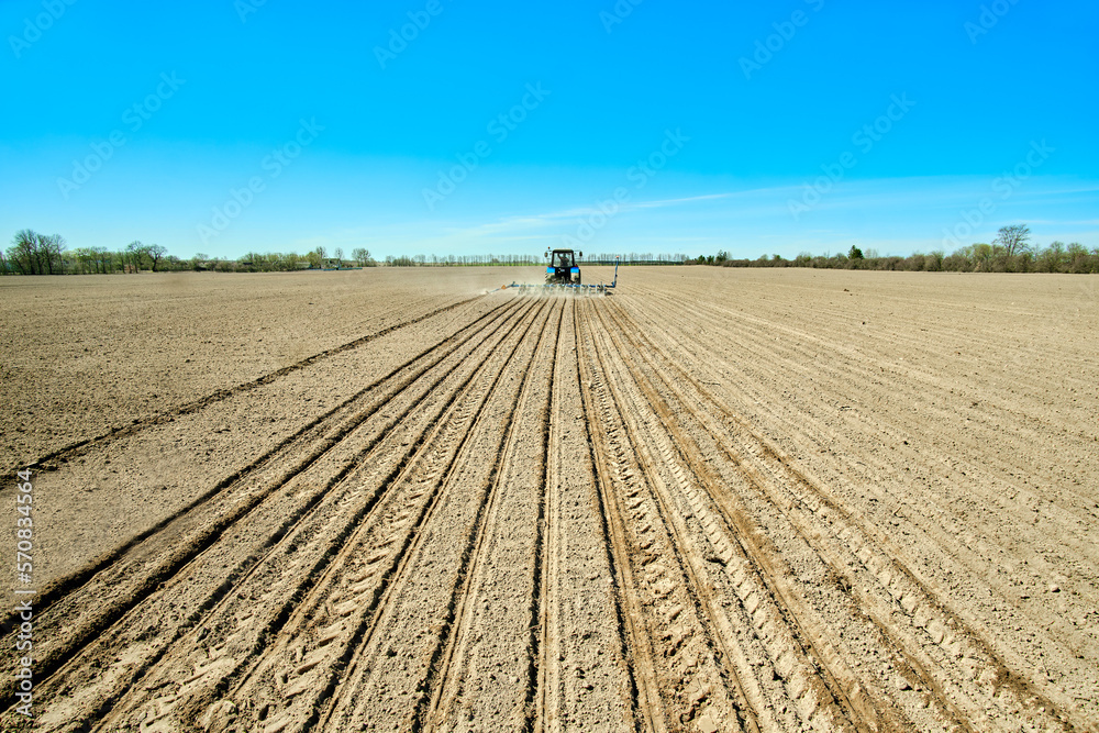 tractor land cultivation agriculture farmer