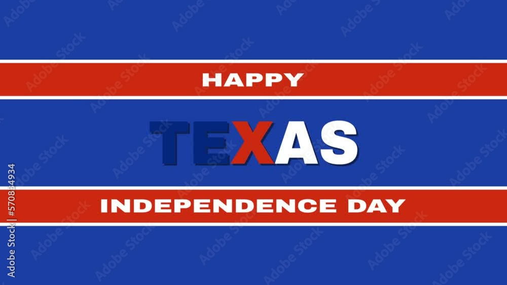 Happy Texas Independence Day text animation. Suitable for Greeting Card,Banner,or other texas independence day Happy Texas Independence Day text animation. Suitable for Greeting Card,Banner,or other texas independence day