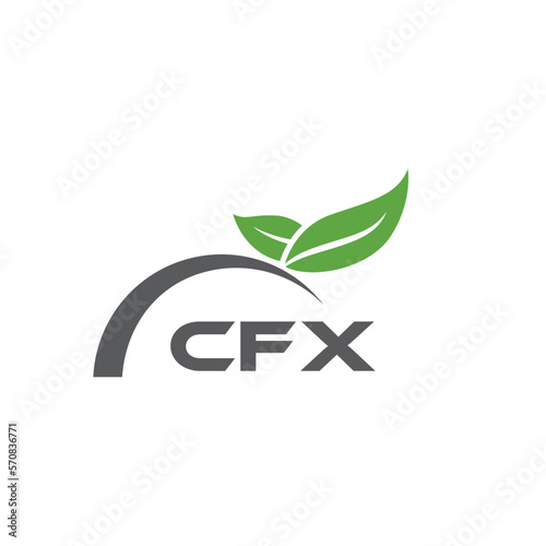 CFX letter nature logo design on white background. CFX creative initials letter leaf logo concept. CFX letter design.