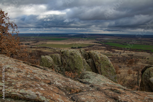 Raven Peak; Giant stones fragments in the mountain near the Thracian tomb. Bulgaria 