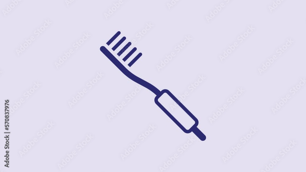 Blue Toothbrush icon isolated on purple background. 4K Video motion graphic animation Blue Toothbrush icon isolated on purple background. 4K Video motion graphic animation