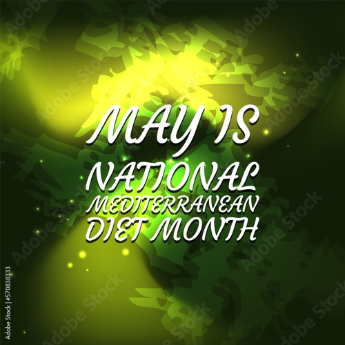 National Mediterranean Diet Month . Geometric design suitable for greeting card poster and banner