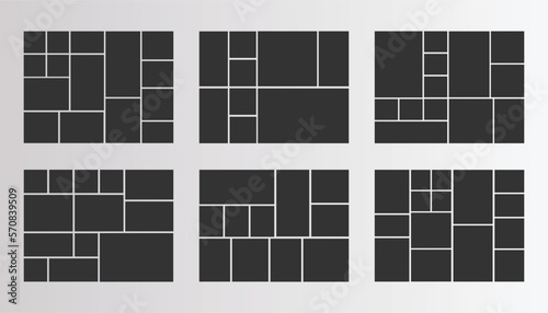 Moodboard Grid Photo Collage Templates Collection Set