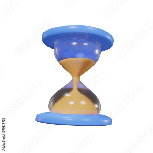 hourglass isolated on white background icon illustration 3d rendering for business