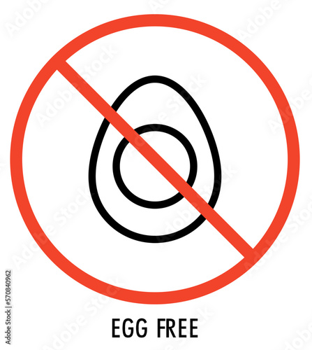 Egg Free icon. Food intolerance symbols. Allergy, healthy food, diet. Vector illustration.
