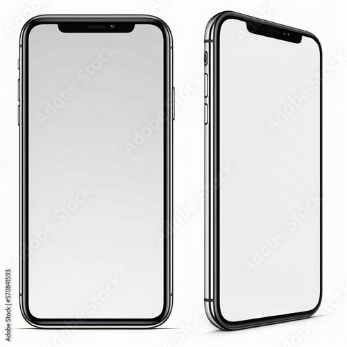 iphone isolated on white blank background, generative AI