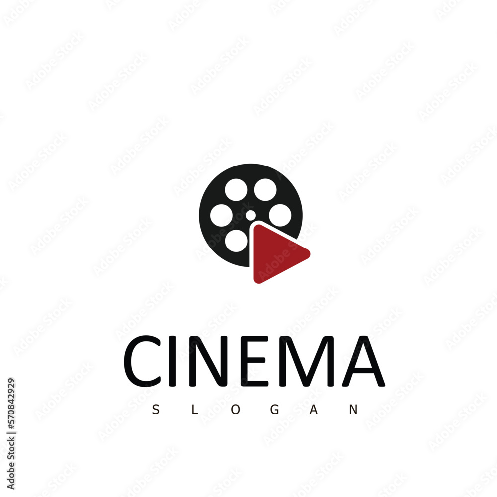abstract cinema logo vector template isolated on white background