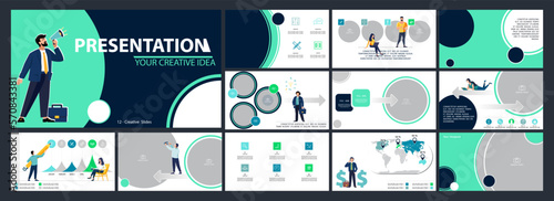 Business presentation, powerpoint, infographic design template with red elements, background. Start a business. A team of people creates a business. Financial work. Use of flyers, marketing, job