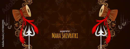 Happy Maha Shivratri Indian festival celebration banner design