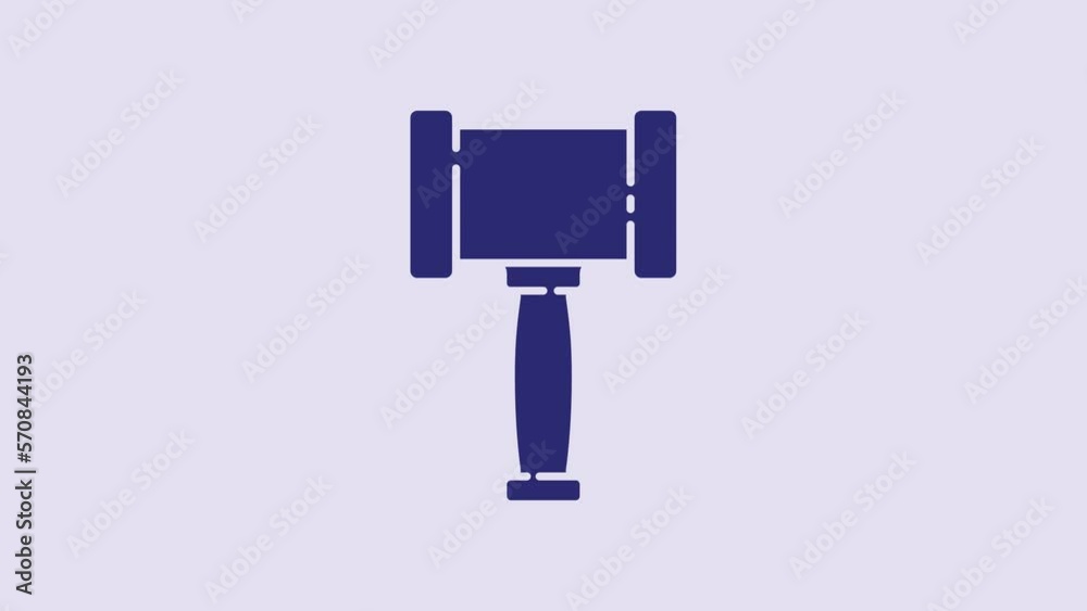 Blue Judge gavel icon isolated on purple background. Gavel for adjudication of sentences and bills, court, justice. Auction hammer. 4K Video motion graphic animation Blue Judge gavel icon isolated on purple background. Gavel for adjudication of sentences and bills, court, justice. Auction hammer. 4K Video motion graphic animation