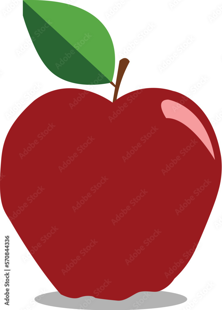 Fototapeta premium red apple with leaf vector
