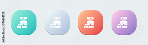 Medicine bottle solid icon in flat design style. Pharmacy signs vector illustration.