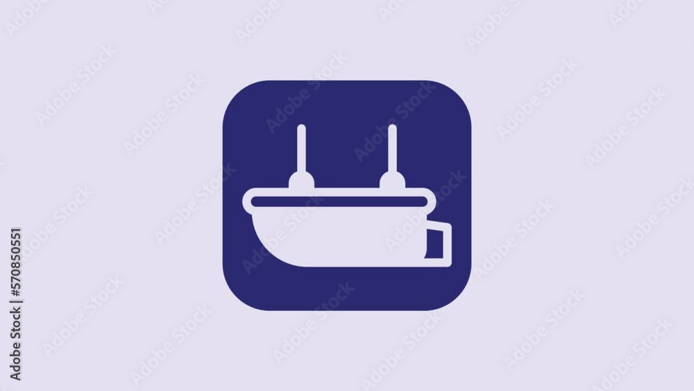 Blue Lifeboat icon isolated on purple background. 4K Video motion graphic animation Blue Lifeboat icon isolated on purple background. 4K Video motion graphic animation