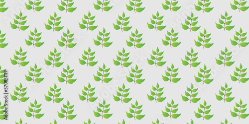 Vector abstract seamless beautiful floral leaves pattern flat background 