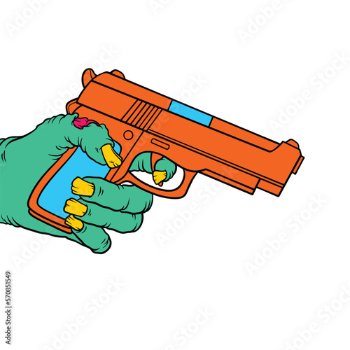 zombie hand have hand gun