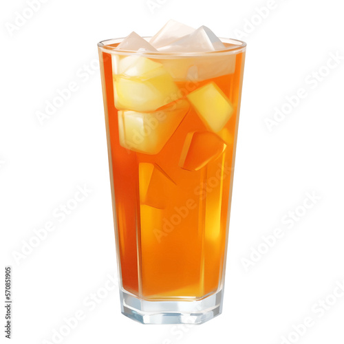 Ice Tea Isolated Detailed Hand Drawn Painting Illustration