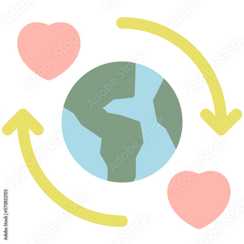 love earth flat icon